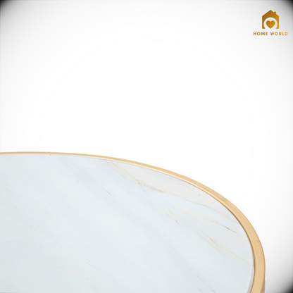 Tavolinetto dorato doppio - effetto marmo