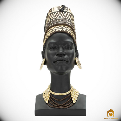 Statuetta Donna Masai con Turbante - cm 21,5 x 27,5 x 45