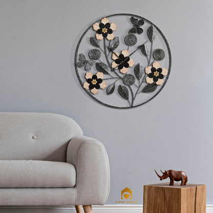 Orologio da parete con decorazione fiori