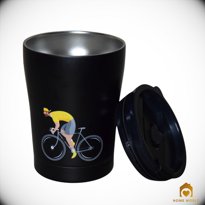 Tazza termica in acciaio per sportivi in bicicletta