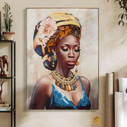 Quadro Dipinto su tela Donna Africana