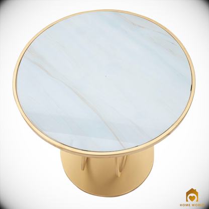 Tavolinetto dorato doppio - effetto marmo